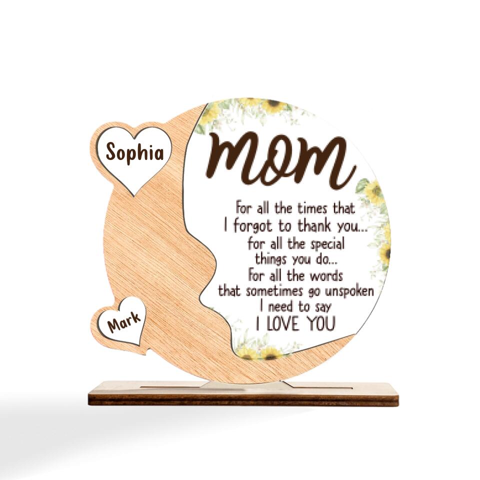 Custom Personalized Mom Acrylic Plaque - Best Gift For Mother's Day - Mom I Love You