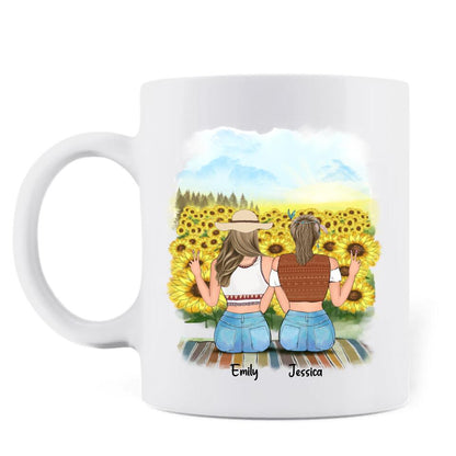 Custom Personalized Coffee Mug - Boho Girls, Upto 3 Girls - Best Gift For Friend -  Always Together