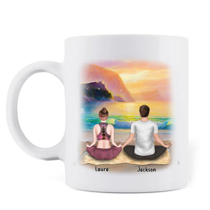 Custom Personalized Meditation Coffee Mug - Best Gift For Couple -Live Love Yoga - 5UQGG2